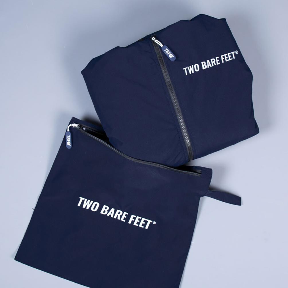 Two Bare Feet Kids Weatherproof Packable Changing Robe & Travel Bag - Marine Blue / Black Extra Image 4
